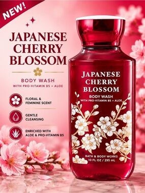 Bath & Body Works Japanese Cherry Blossom Body Wash Red - OS